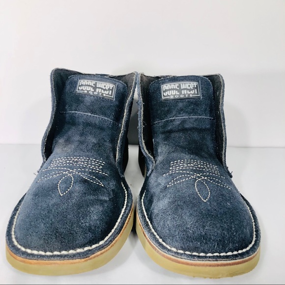 Code West size 8.5 M Blue Suede Leather Boots - Picture 3 of 8